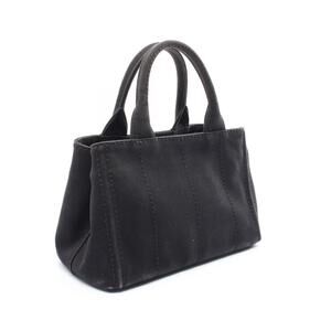 Prada CANAPA Tote Bag Canvas Black